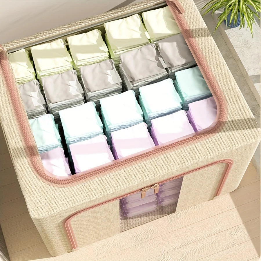 Inside Beige Folding Storage Box