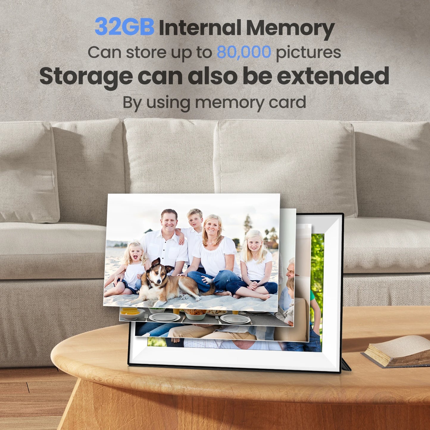 32GB Internal Memory Digital Photo Frame