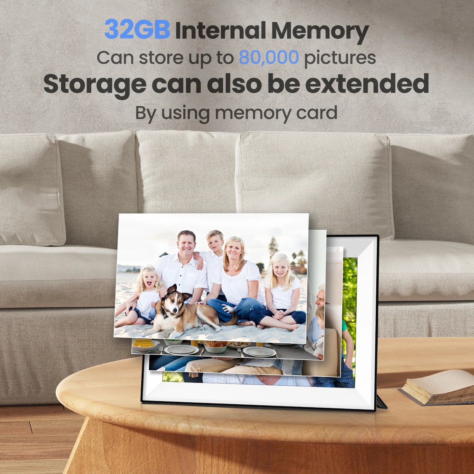 32GB Internal Memory Digital Photo Frame