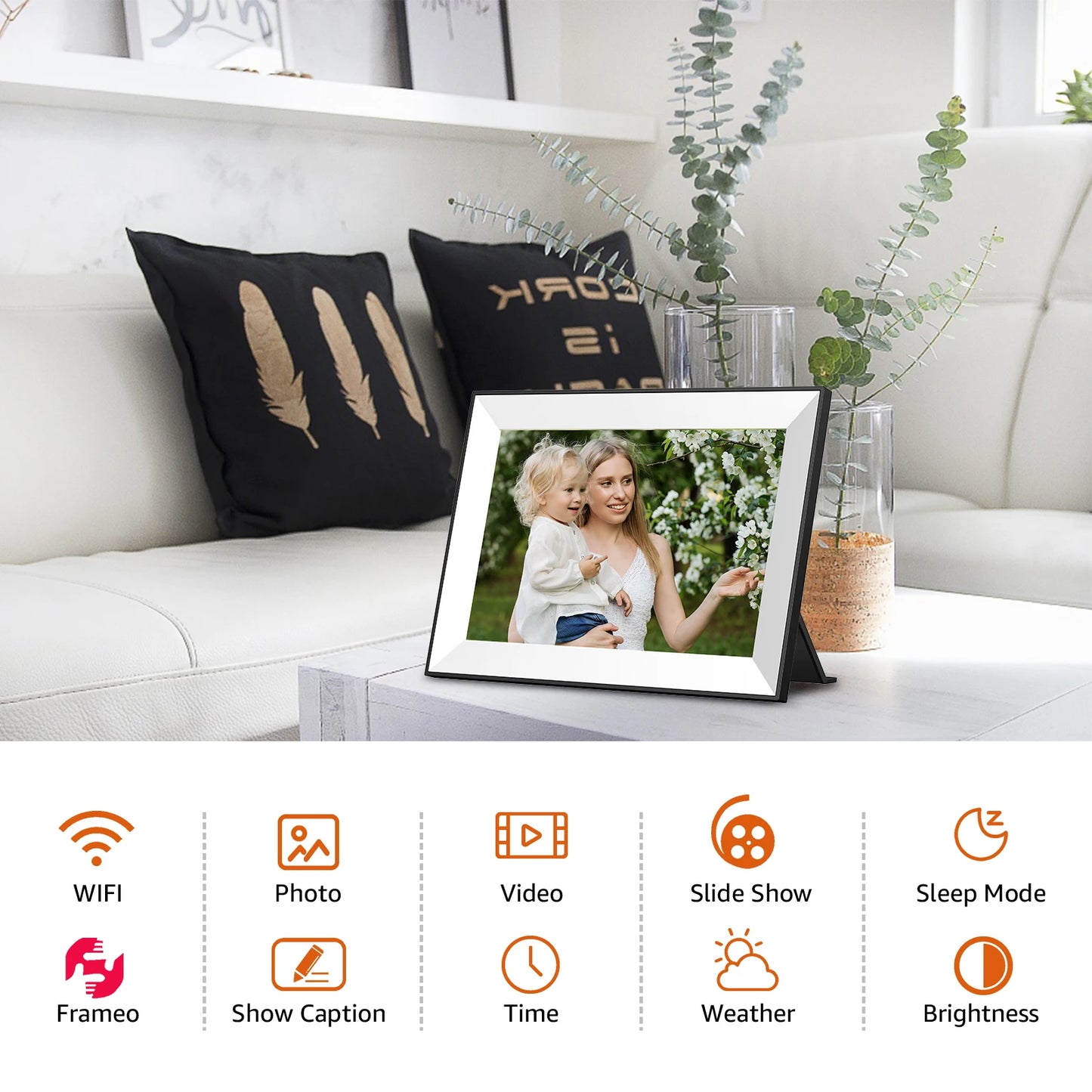 Digital Photo Frame Showing Several Different Functions
