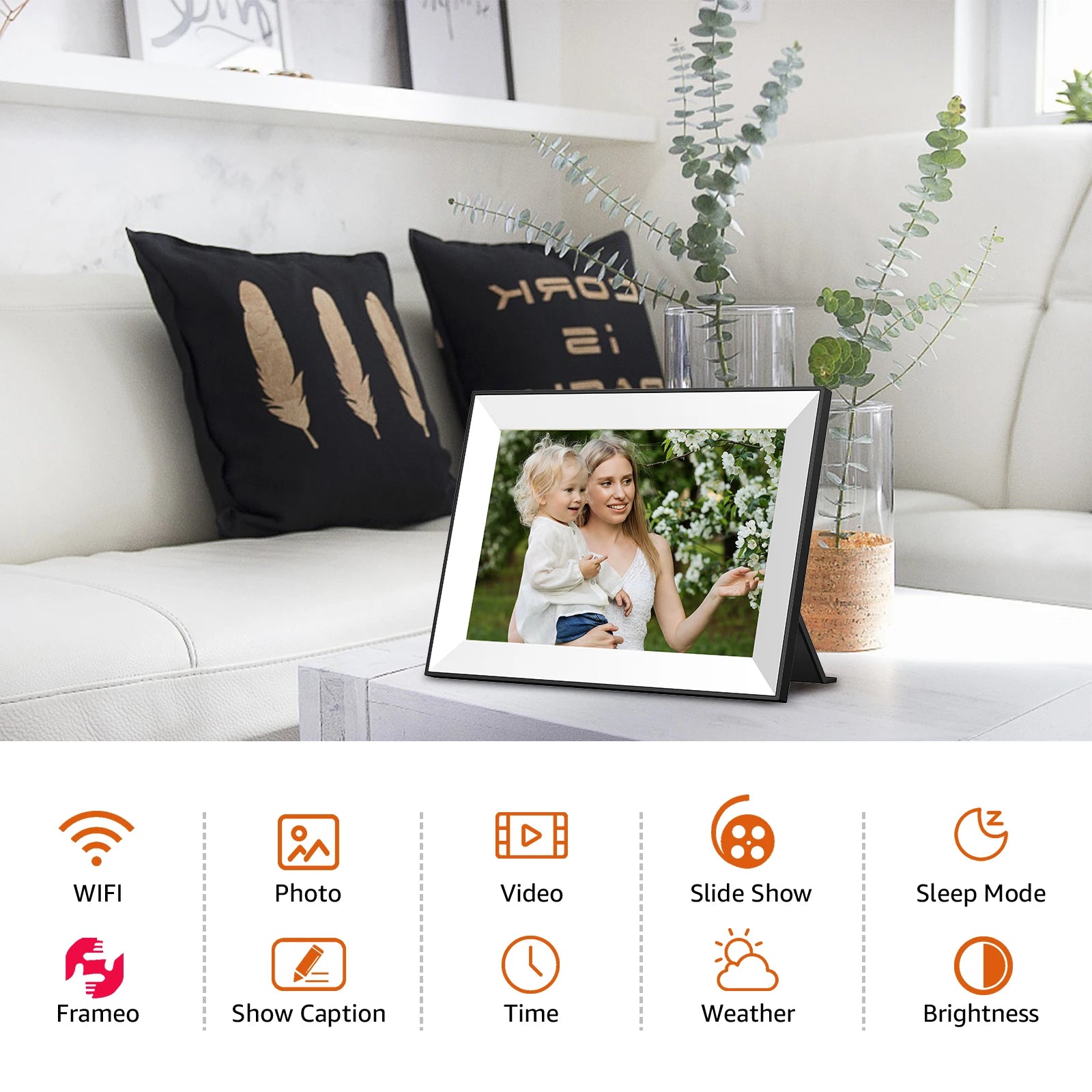 Digital Photo Frame Showing Several Different Functions