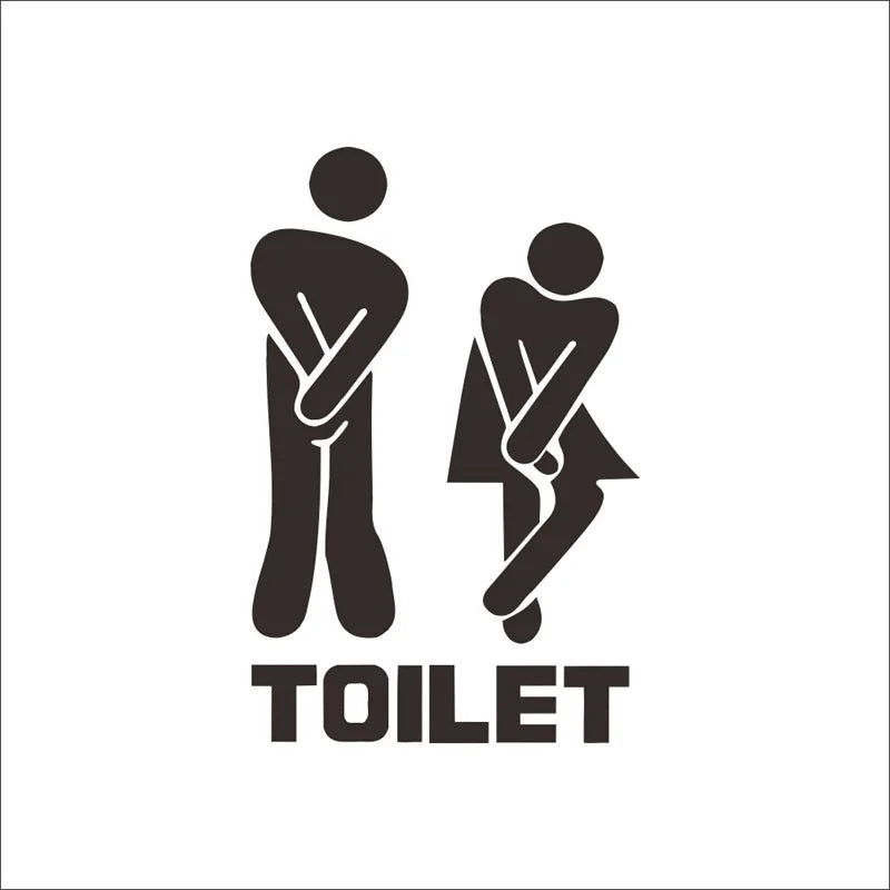 Black toilet symbols with 'TOILET' text on a white background