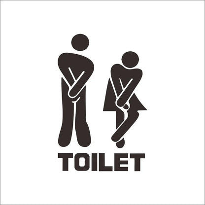 Black toilet symbols with 'TOILET' text on a white background