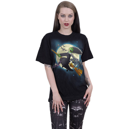 The Simpsons Marge Witch Front Print T-Shirt Black Official Licensed Cotton Tee