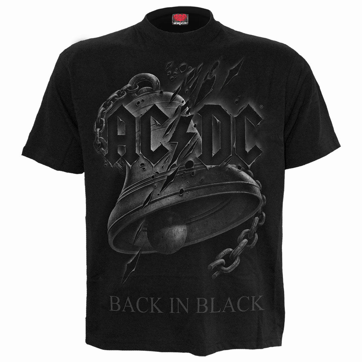 AC/DC Back In Black Torn Print T-Shirt Black Official Licensed Rock Band Tee