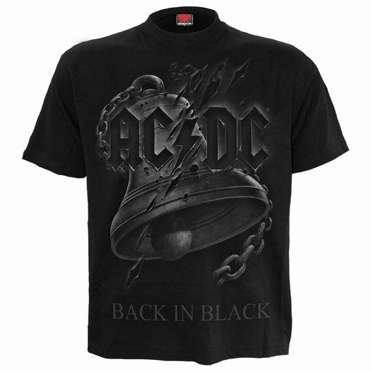 AC/DC Back In Black Torn Print T-Shirt Black Official Licensed Rock Band Tee