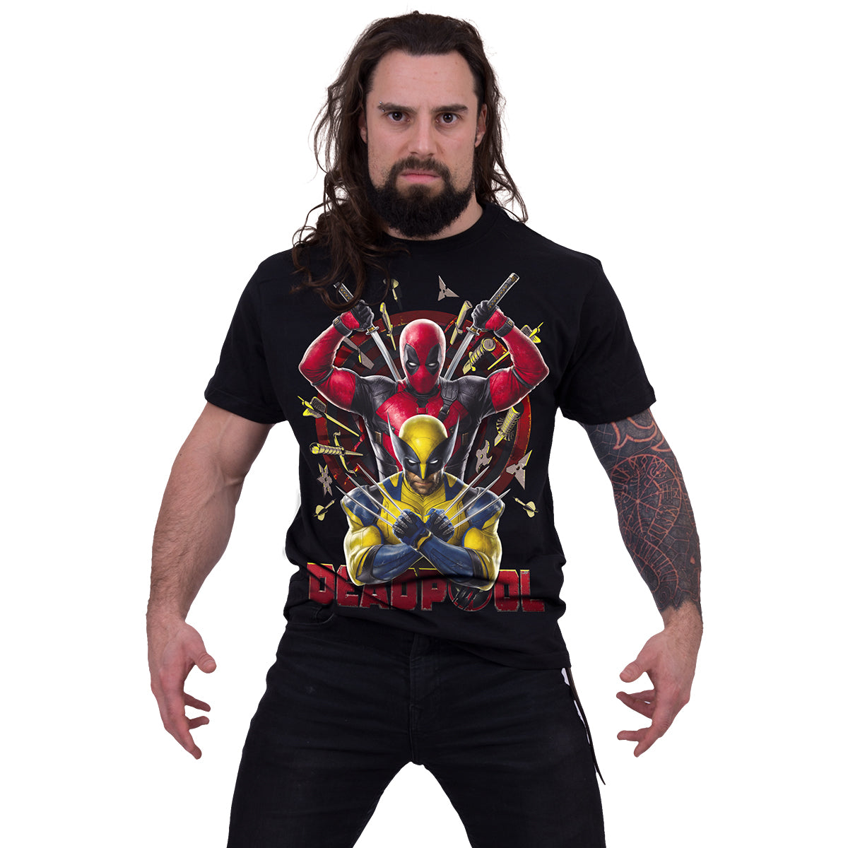 Deadpool & Wolverine Bullseye T-Shirt Black Official Licensed Marvel Cotton Tee
