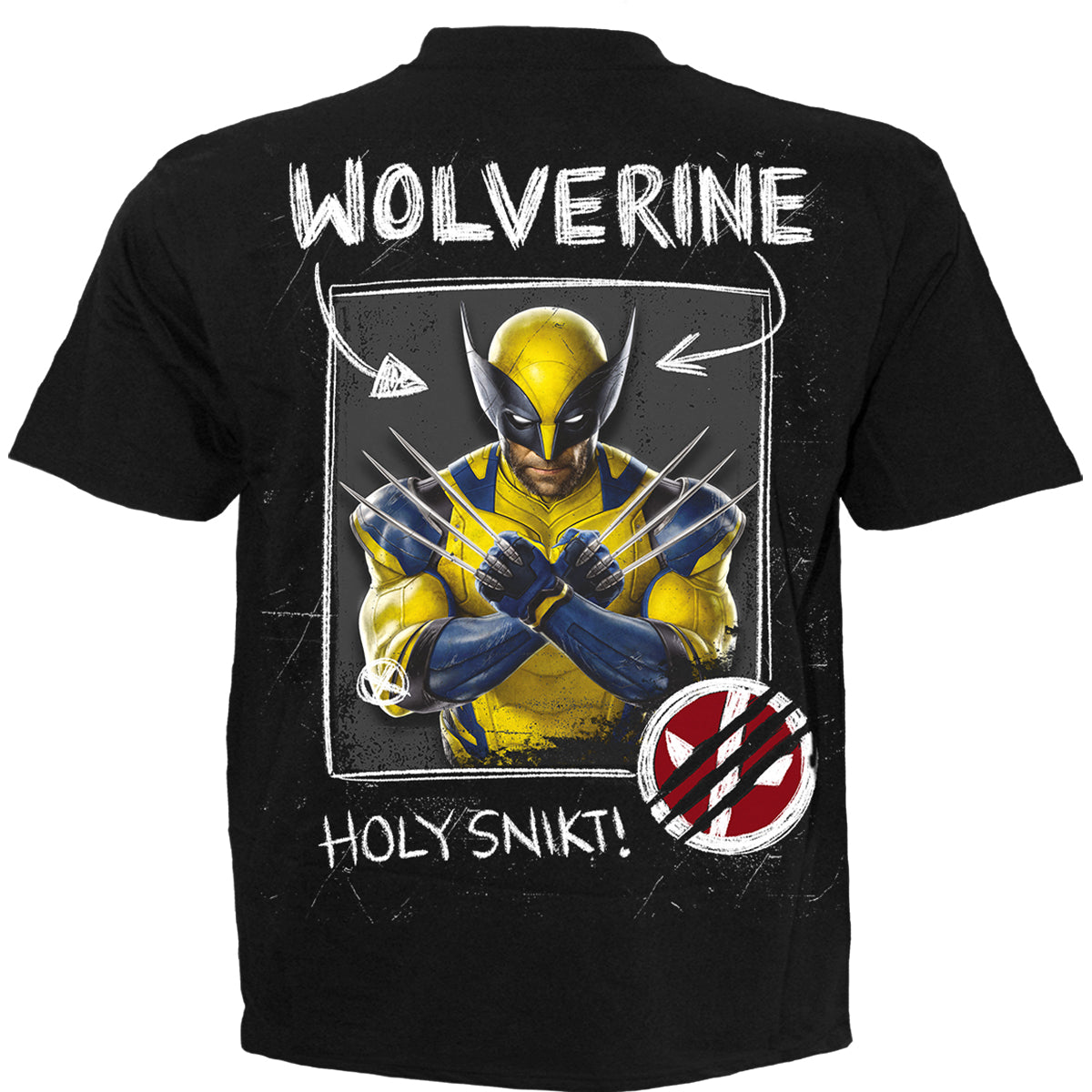 Deadpool & Wolverine Sketches T-Shirt Black Official Licensed Marvel Cotton Tee