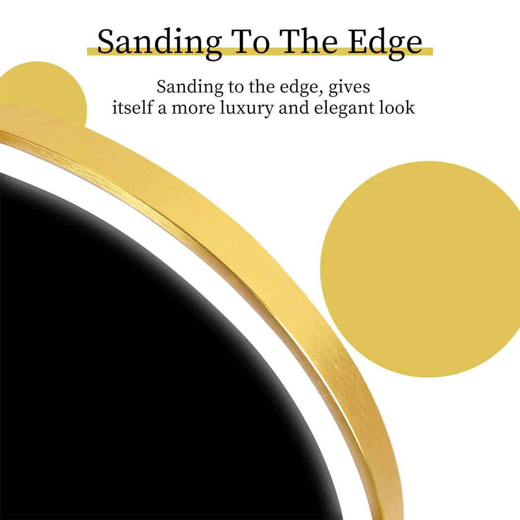 Gold bracelet with sanding to the edge technique on a white background