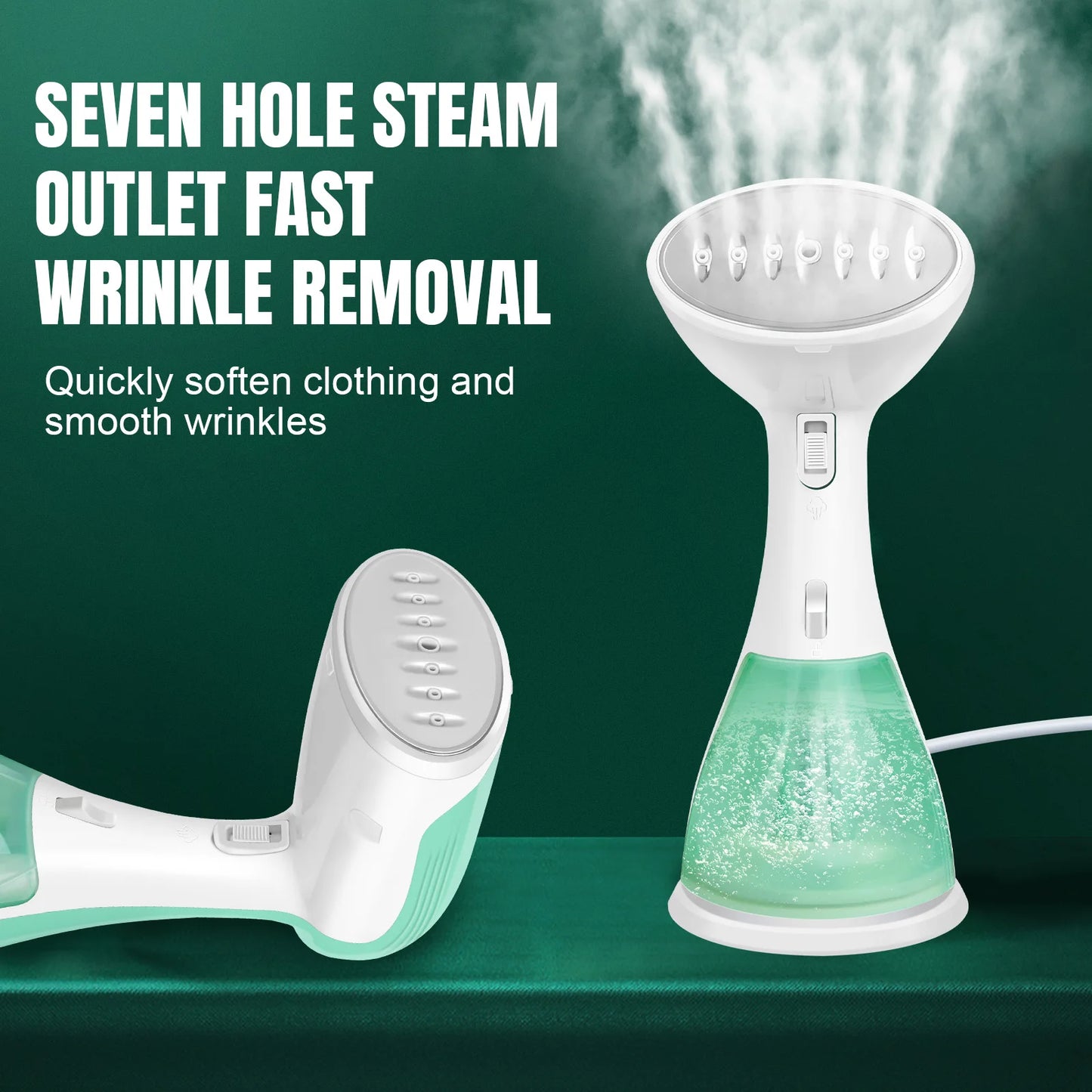 Steam generator with text on a green background