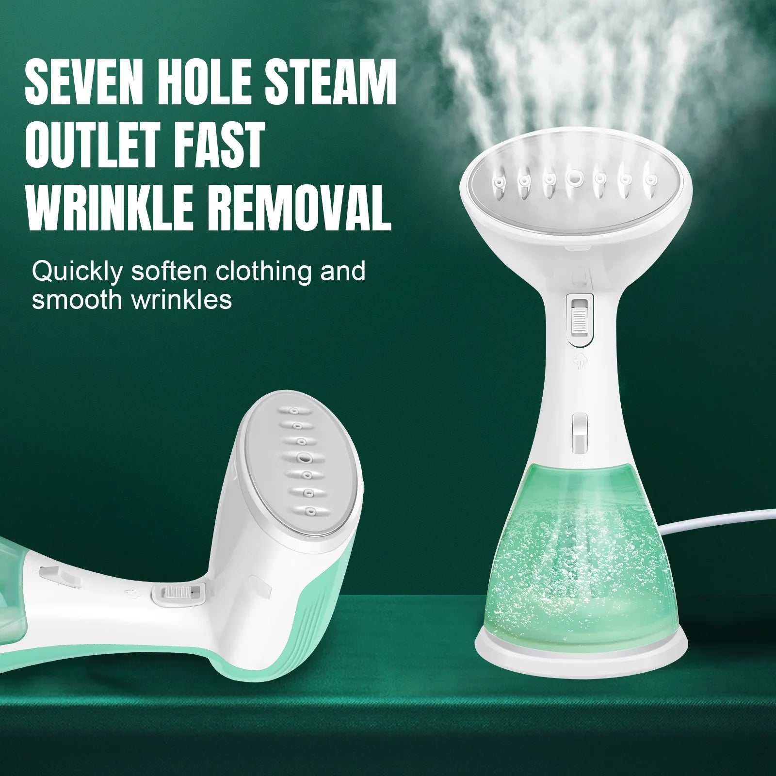Steam generator with text on a green background