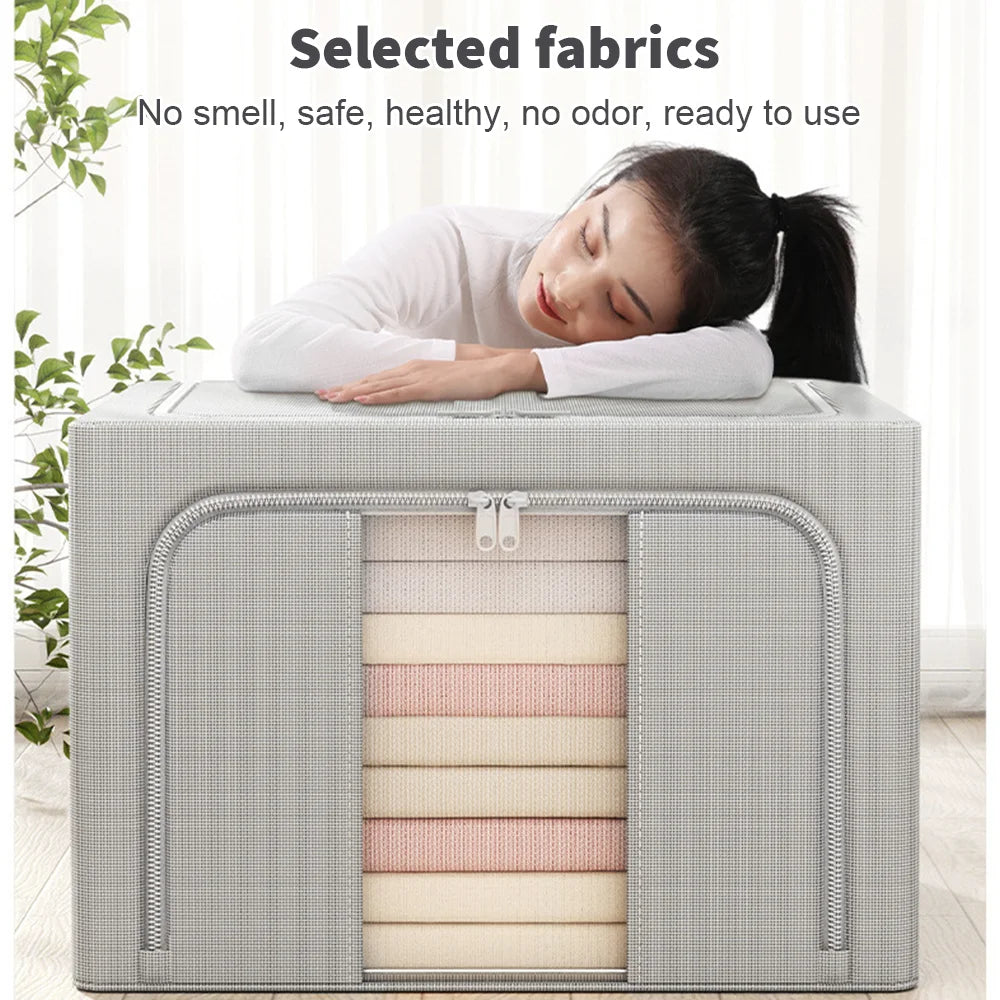 Grey Large Storage Box with Zip