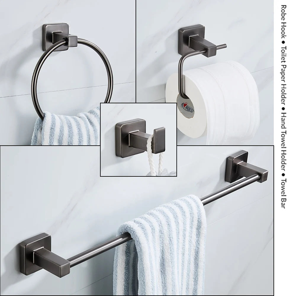 Grey Bathroom Accessories Set