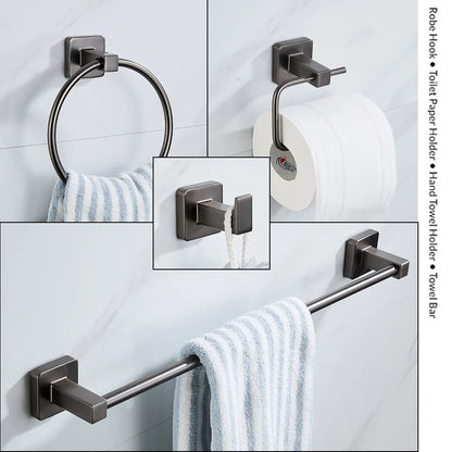 Grey Bathroom Accessories Set