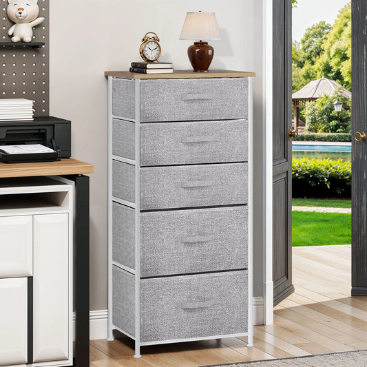 Grey Dresser with 5 Drawers