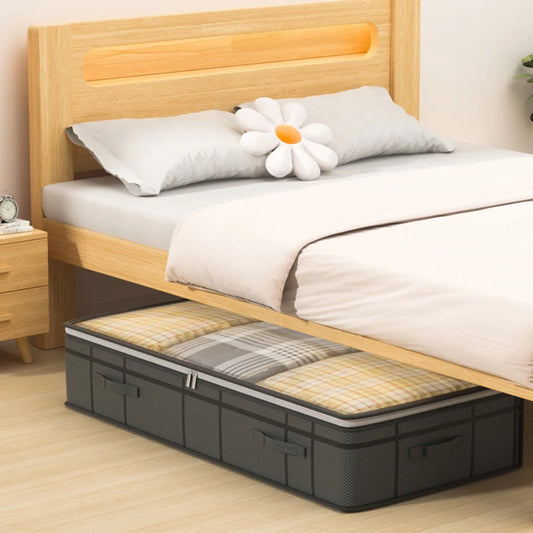Bed with storage under it in a bedroom setting