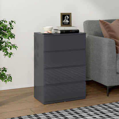 High Gloss Chest of Drawers Grey