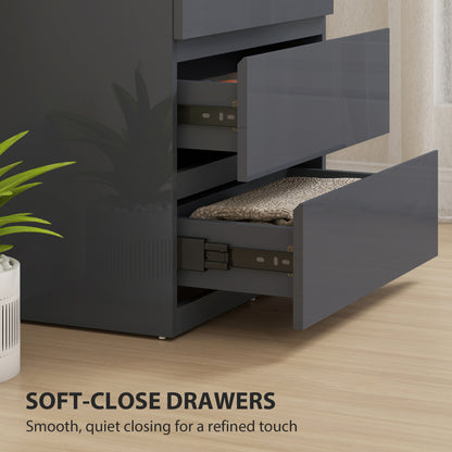 High Gloss Chest of Drawers Grey
