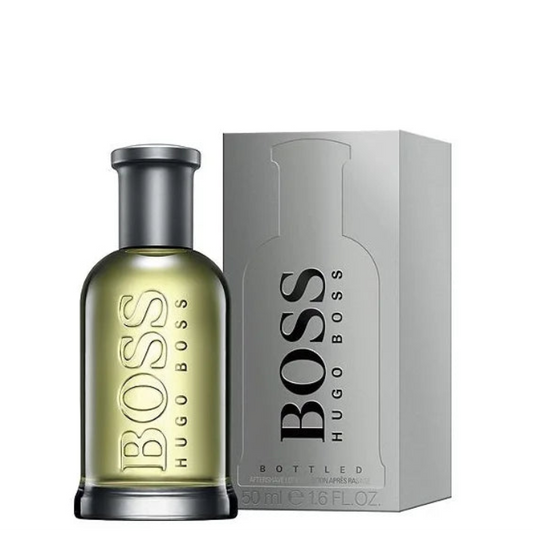 BOSS Hugo Boss perfume bottle and packaging on a white background