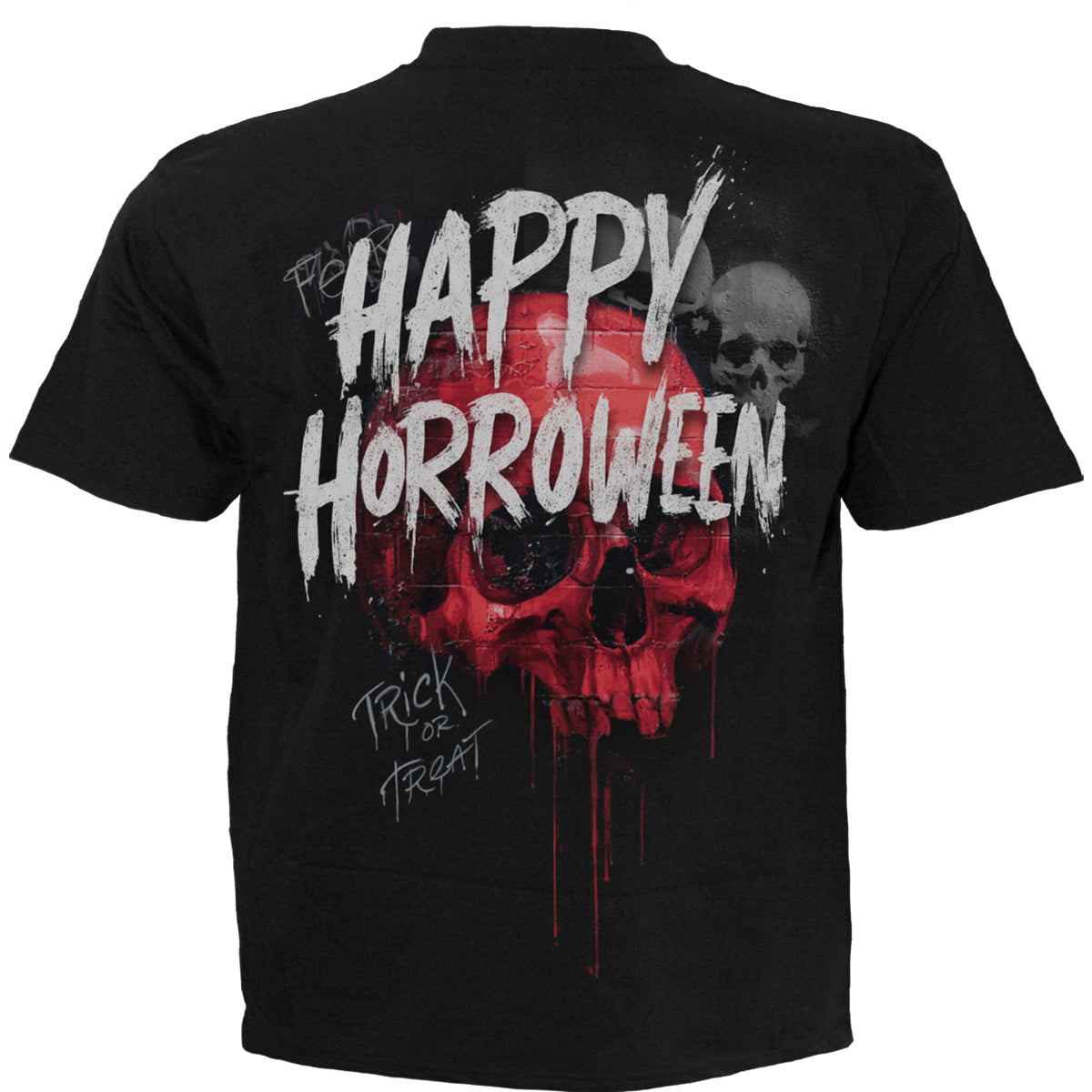 Happy Horroween T-Shirt Black Halloween Killer Clown Graphic 100% Cotton Tee