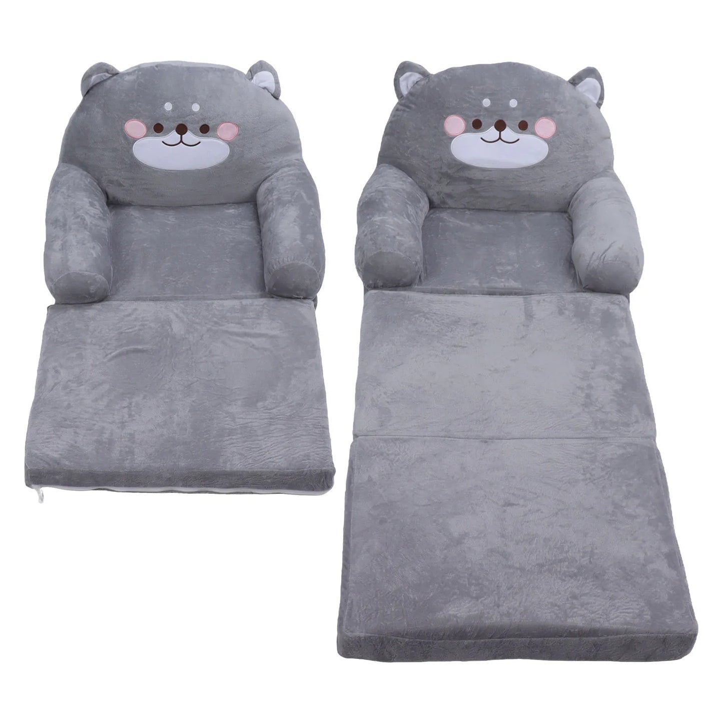 Kids Sofa Cartoon Dog Grey