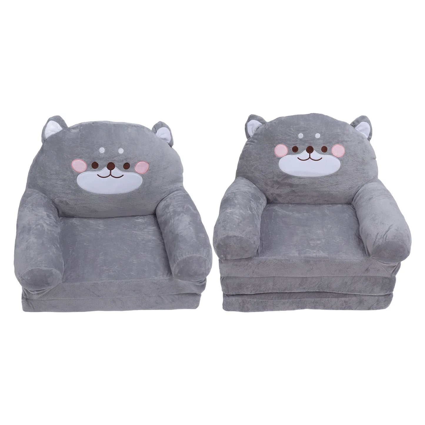 Kids Sofa Cartoon Dog Grey