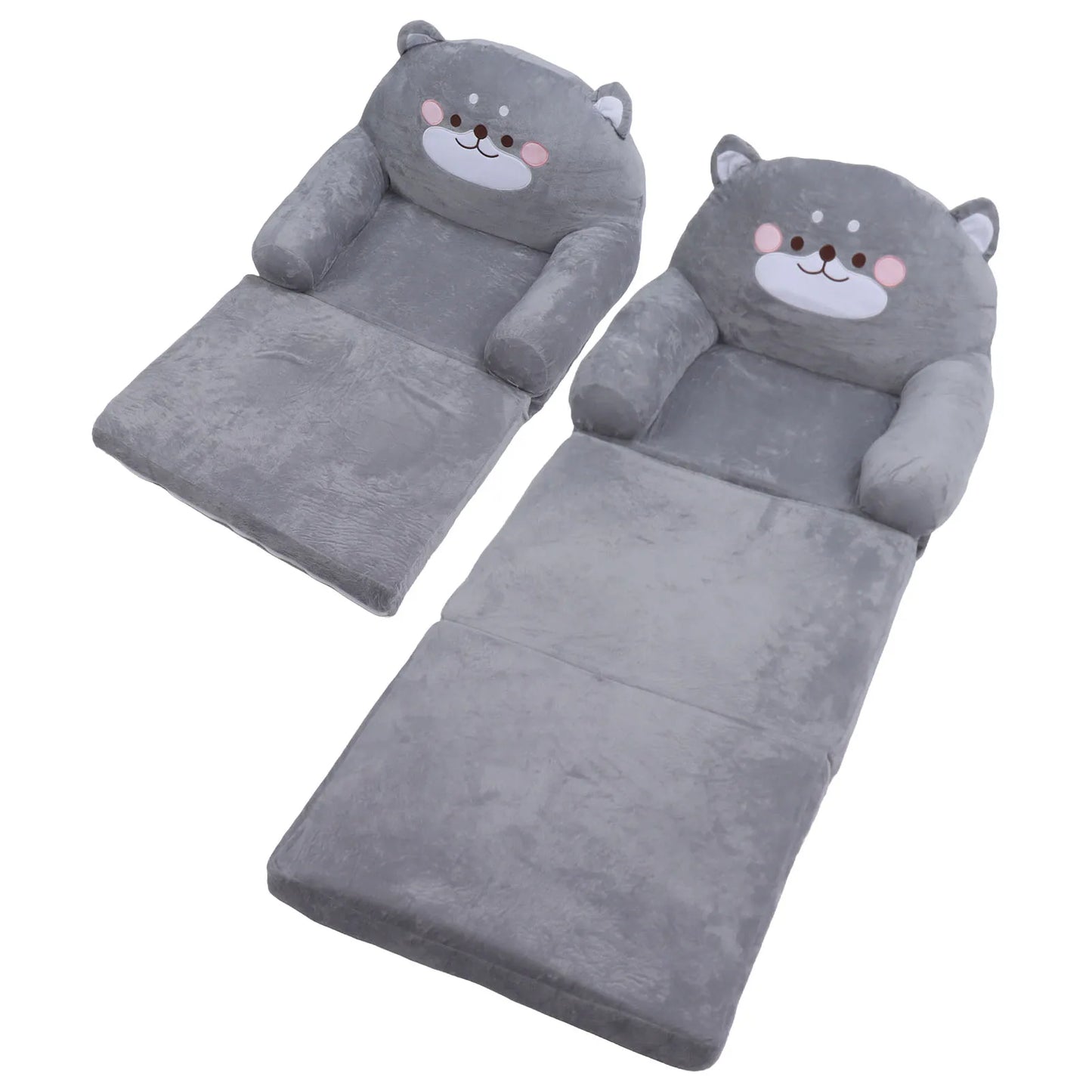 Kids Sofa Cartoon Dog Grey