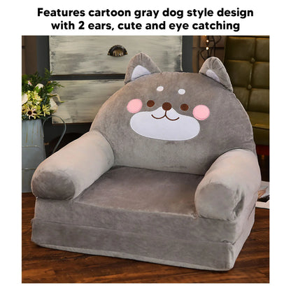 Kids Sofa Cartoon Dog Grey