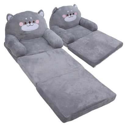Kids Sofa Cartoon Dog Grey