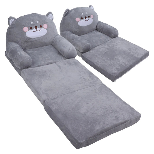 Kids Sofa Cartoon Dog Grey
