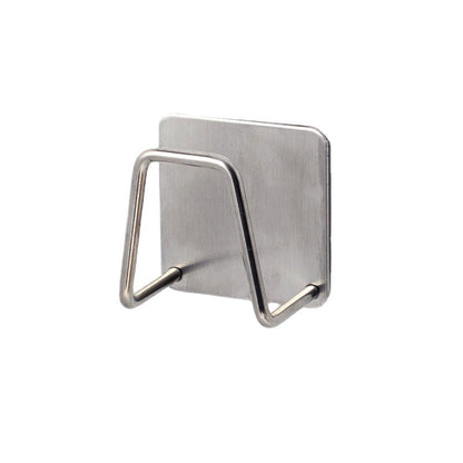 Metallic wall hook on a white background