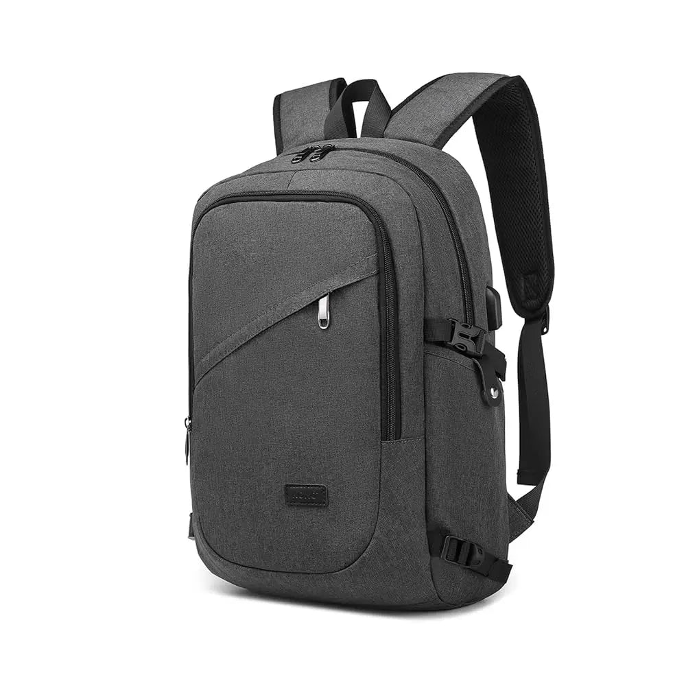 Gray backpack on a white background