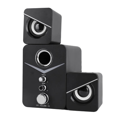 LED Computer Speakers on a White Background