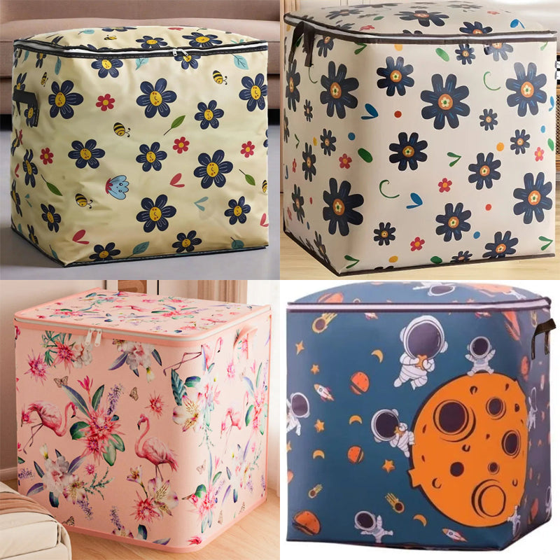 4 Large Capacity Storage Bags with Patterns