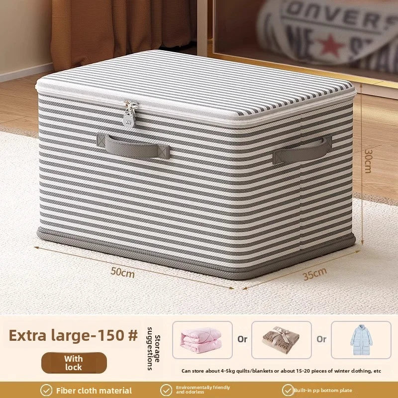 Lockable Storage Box Grey and White