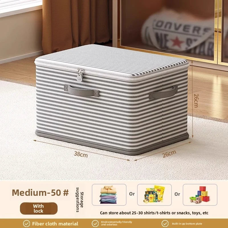 Lockable Storage Box Grey and White
