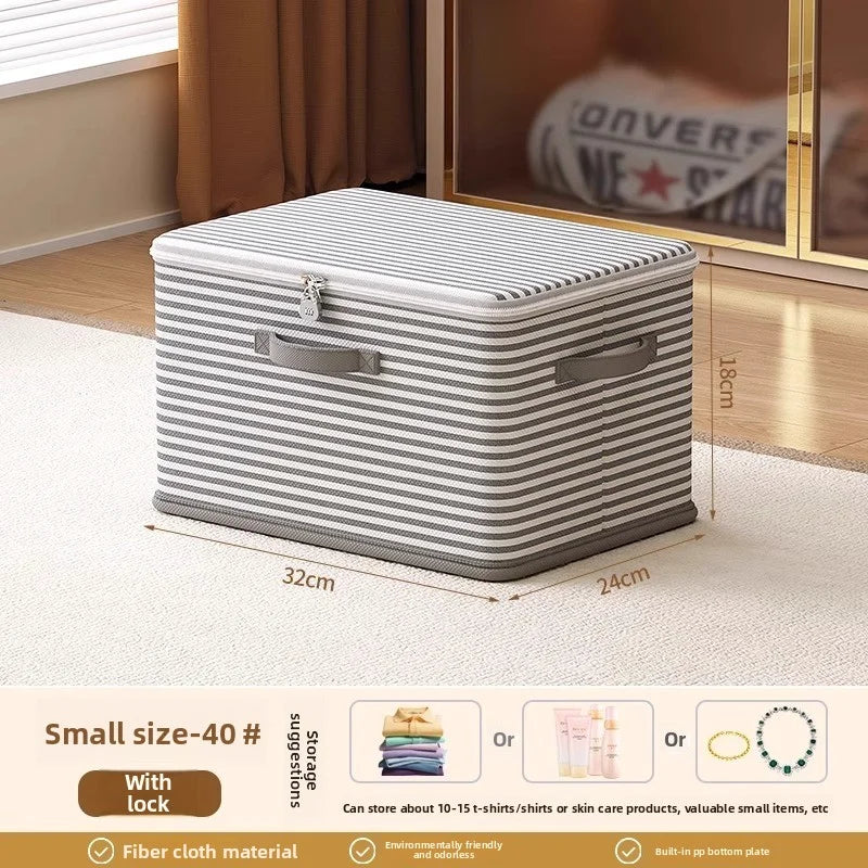 Lockable Storage Box Grey and White