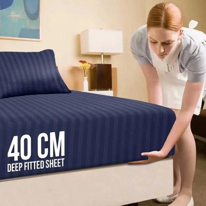 Striped Fitted Bed Sheet