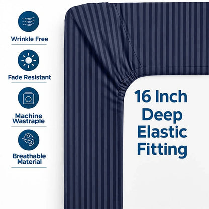 Striped Fitted Bed Sheet