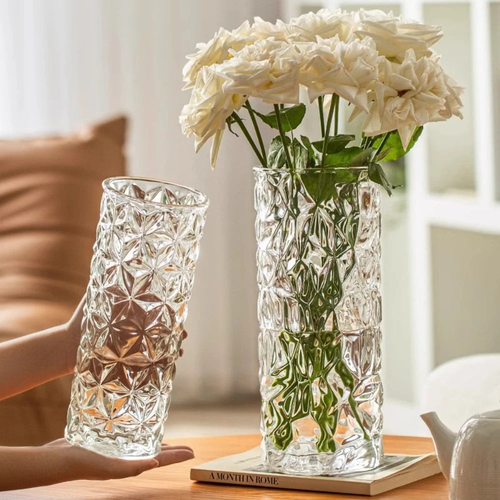 Luxury Glacier Pattern Glass Vase