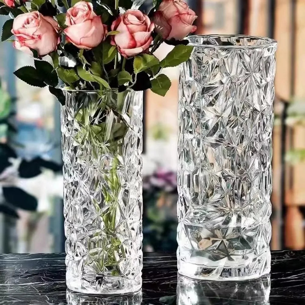 Luxury Glacier Pattern Glass Vase