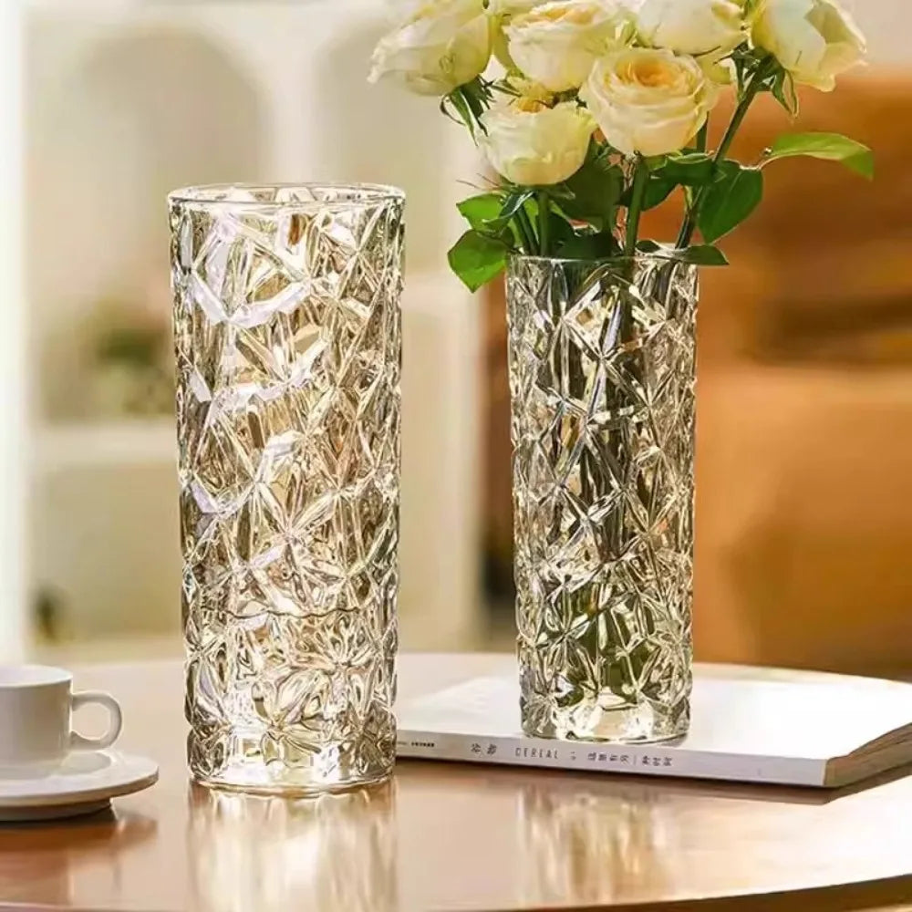 Luxury Glacier Pattern Glass Vase
