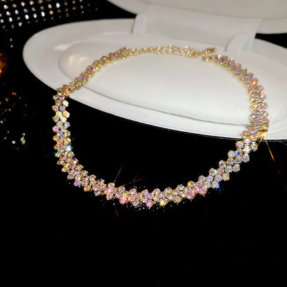 Pink Luxury Rhinestone Choker Necklace