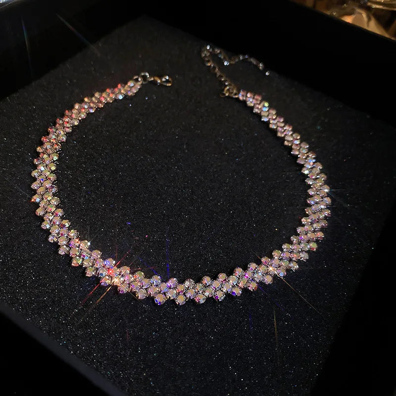 Necklace with multicolored beads on a black background