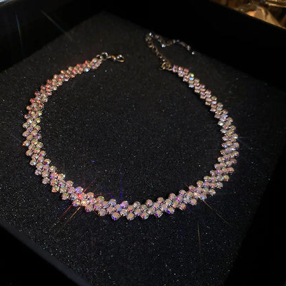 Necklace with multicolored beads on a black background