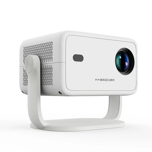 White projector with Magcubic branding on a white background