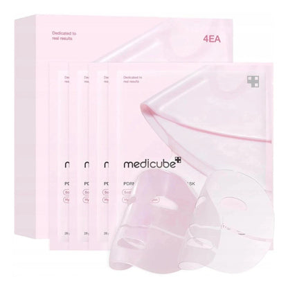 Medicube product packaging with a pink background
