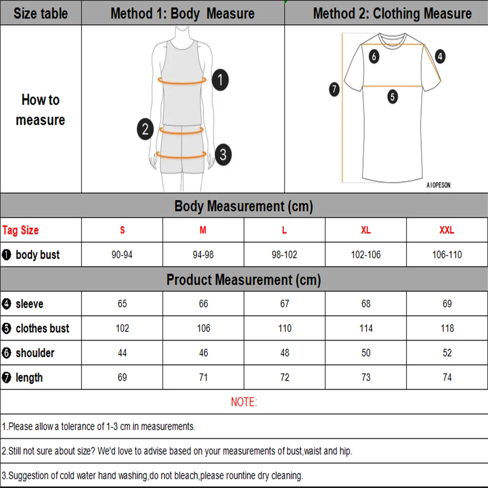 Mens Clothing Size Chart