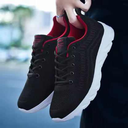 Mens Black Sport Mesh Trainers