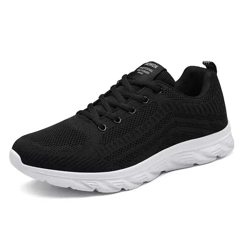 Mens Black Mesh Sport Trainers